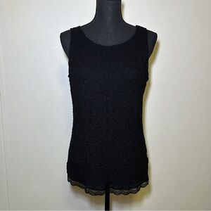 Jaclyn Smith Elegant Black Lace Tank Top
